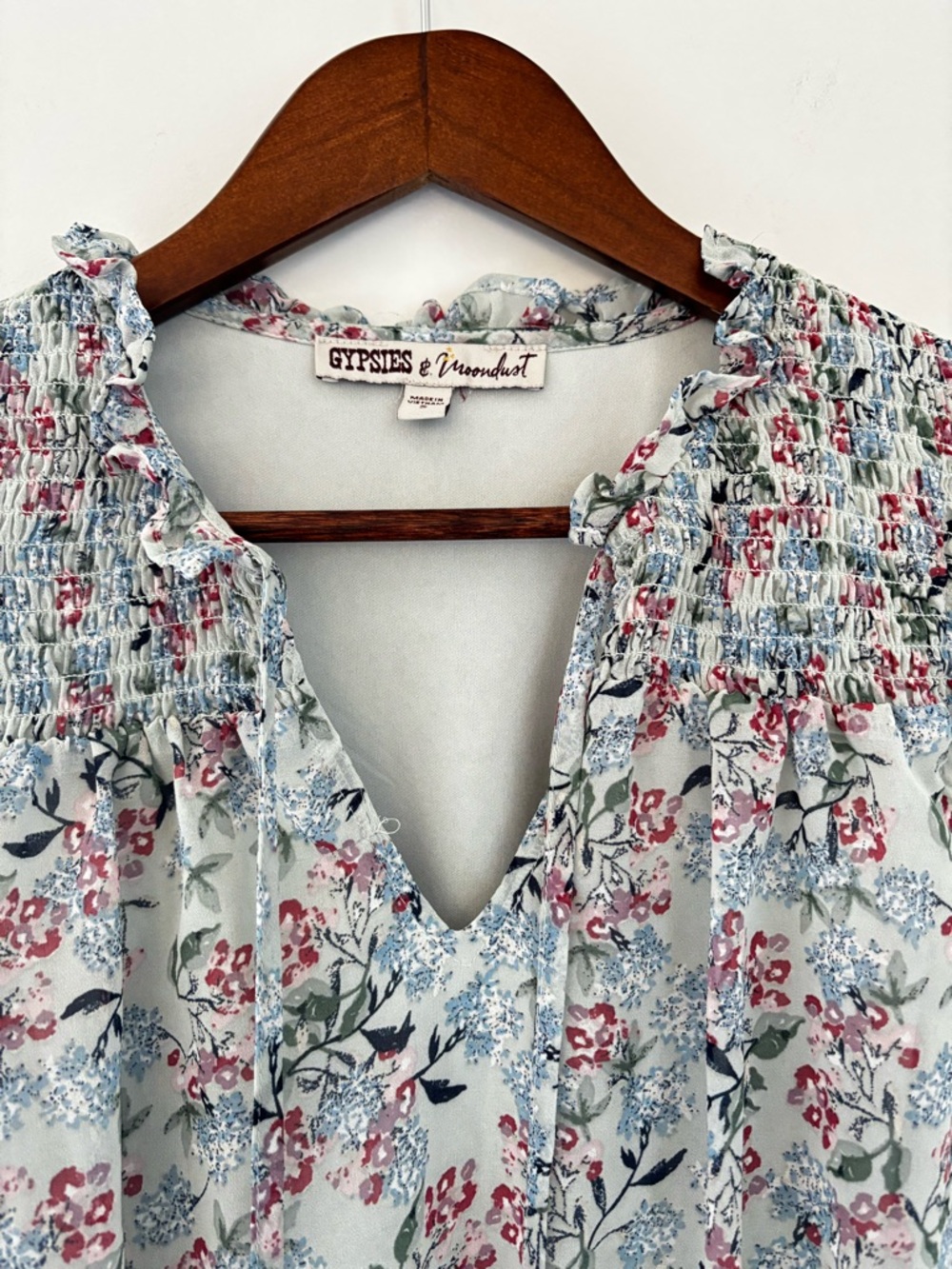 Floral Ruffle Mini Dress Cottagecore Romantic Boho Chic - Picture 4 of 10